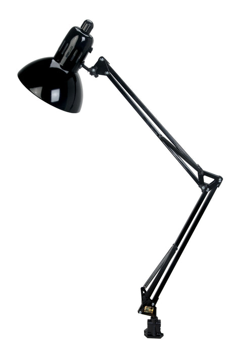 Swing Arm Lamp in Black, E27, CFL 23W