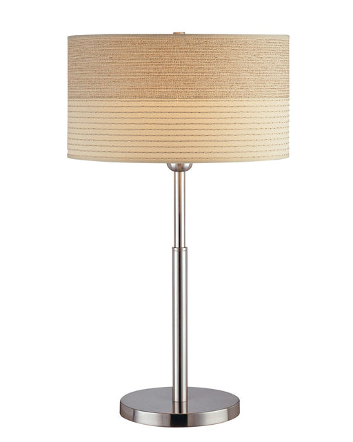 Relaxar Table Lamp in Polished Steel with 2Tone Textured Shade, CFL 25 with 3-Way