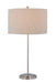 Pomada Table Lamp in Polished Steel with Beige Laser Cut Microfiber Shade, E27, CFL 25 with 3-Way