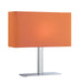 Levon Table Lamp in Chrome with Orange Fabric Shade, E12 Type G 40W - Lamps Expo