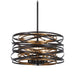Vortic Flow 5-Light Pendant (Convertible) in Dark Bronze with Mosaic Gold Interior - Lamps Expo