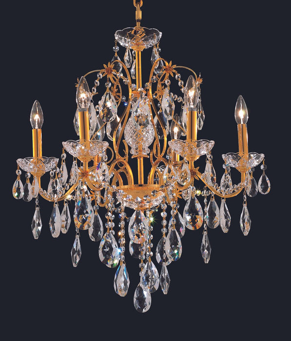 St. Francis 6-Light Chandelier in Gold with Clear Royal Cut Crystal