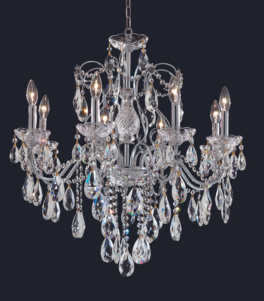 St. Francis 8-Light Chandelier in Chrome with Clear Royal Cut Crystal