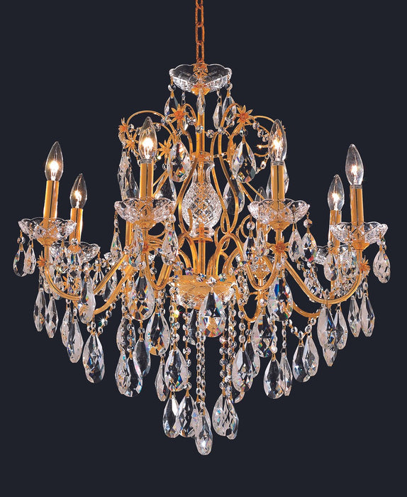 St. Francis 8-Light Chandelier in Gold with Clear Royal Cut Crystal