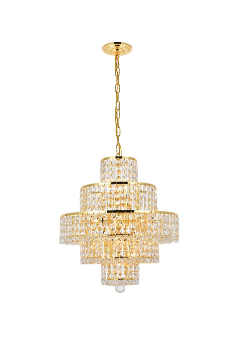 Maxime 13-Light Chandelier in Gold with Clear Royal Cut Crystal
