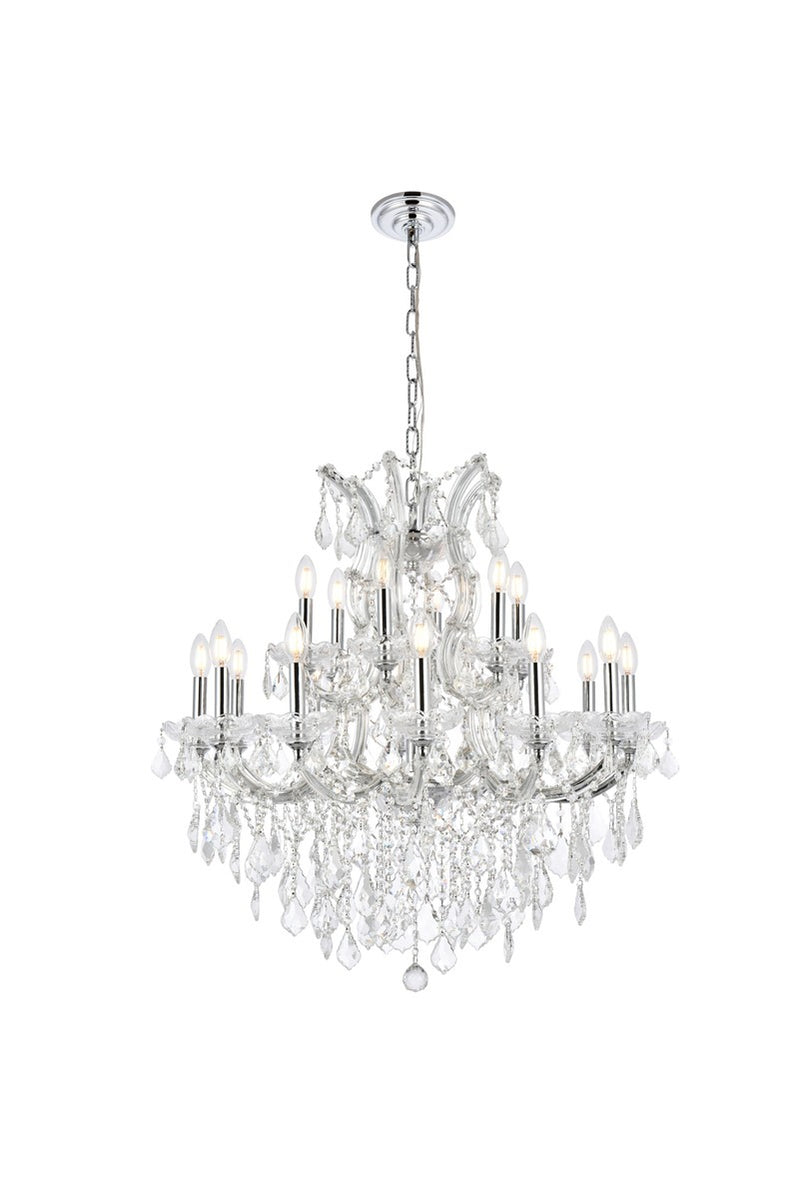 Maria Theresa 19-Light Chandelier in Chrome with Clear Royal Cut Crystal