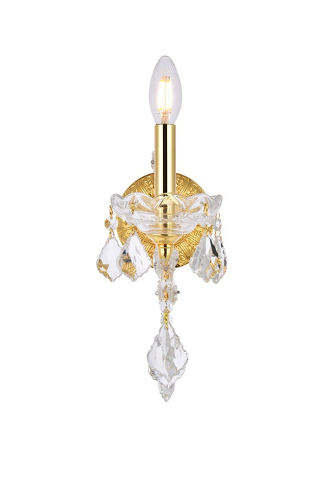 Maria Theresa 1-Light Wall Sconce in Gold with Clear Royal Cut Crystal