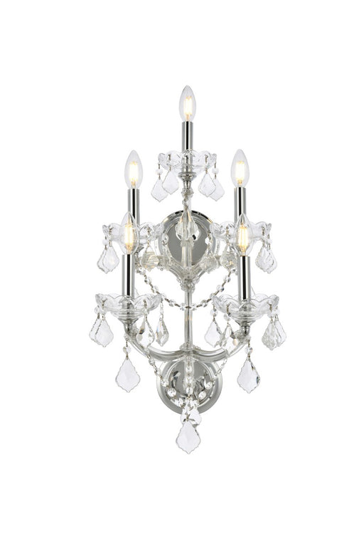 Maria Theresa 5-Light Wall Sconce in Chrome with Clear Royal Cut Crystal