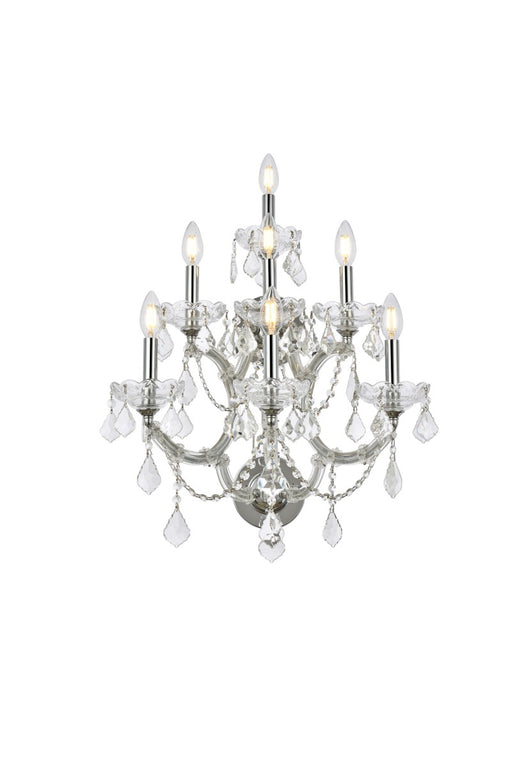 Maria Theresa 7-Light Wall Sconce in Chrome with Clear Royal Cut Crystal