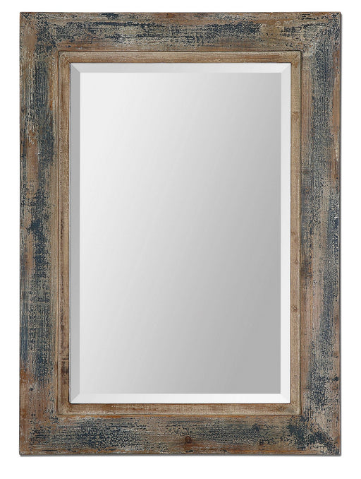 Uttermost's Bozeman Distressed Blue Mirror Designed by Grace Feyock