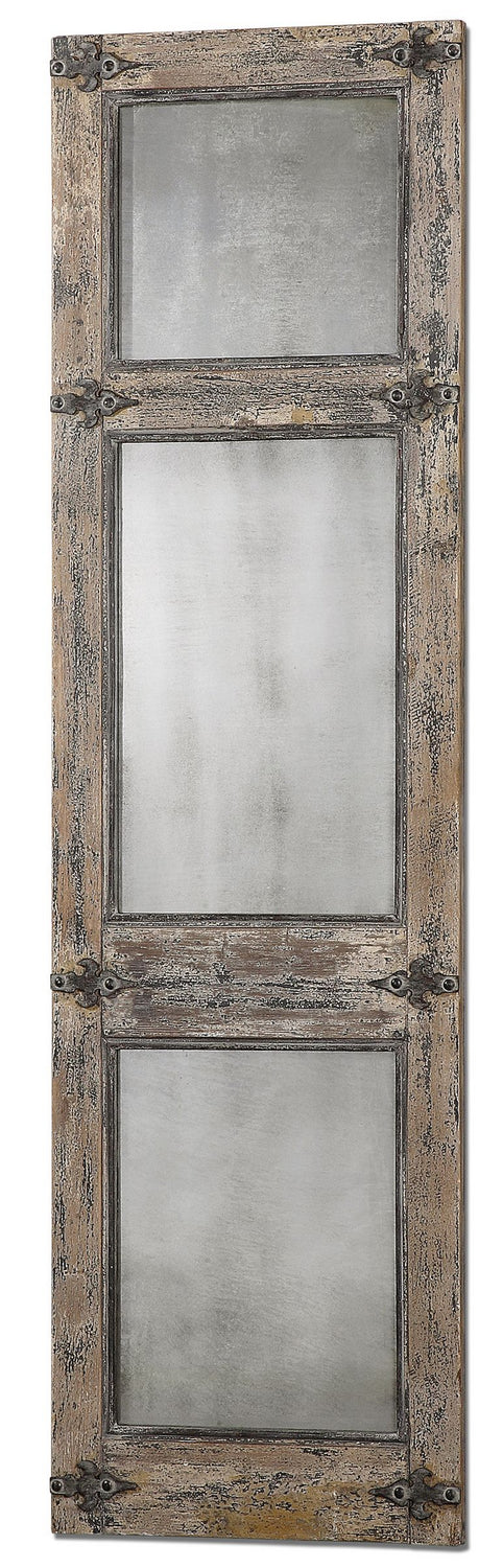 Uttermost's Saragano Distressed Leaner Mirror Designed by Grace Feyock