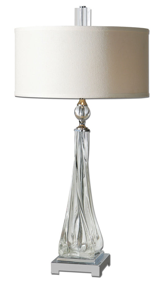 Uttermost's Grancona Twisted Glass Table Lamp Designed by Carolyn Kinder
