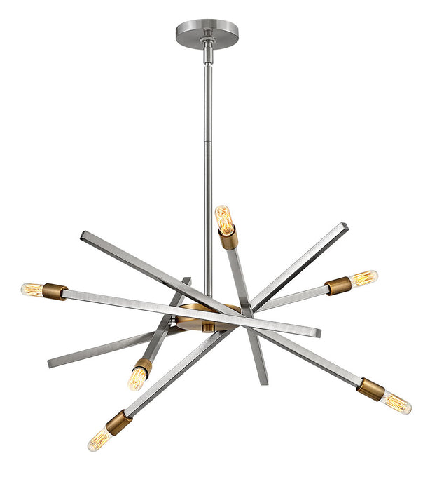 Archer Medium Single Tier Chandelier in Brushed Nickel