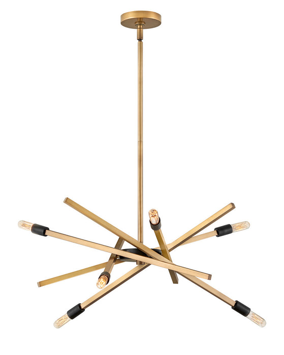Archer Medium Single Tier Chandelier in Heritage Brass