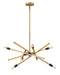Archer Medium Single Tier Chandelier in Heritage Brass