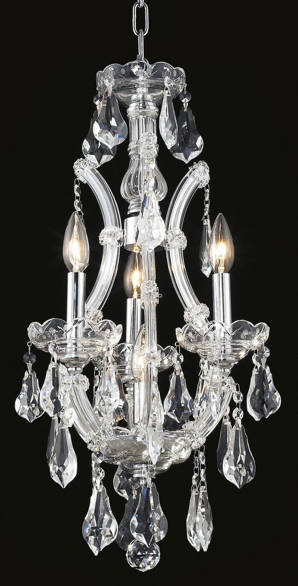 Maria Theresa 4-Light Chandelier in Chrome with Clear Royal Cut Crystal