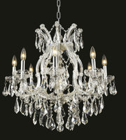 Maria Theresa 9-Light Chandelier in Chrome with Clear Royal Cut Crystal