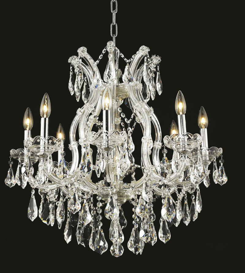 Maria Theresa 9-Light Chandelier in Chrome with Clear Royal Cut Crystal