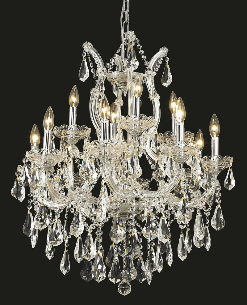 Maria Theresa 13-Light Chandelier in Chrome with Clear Royal Cut Crystal