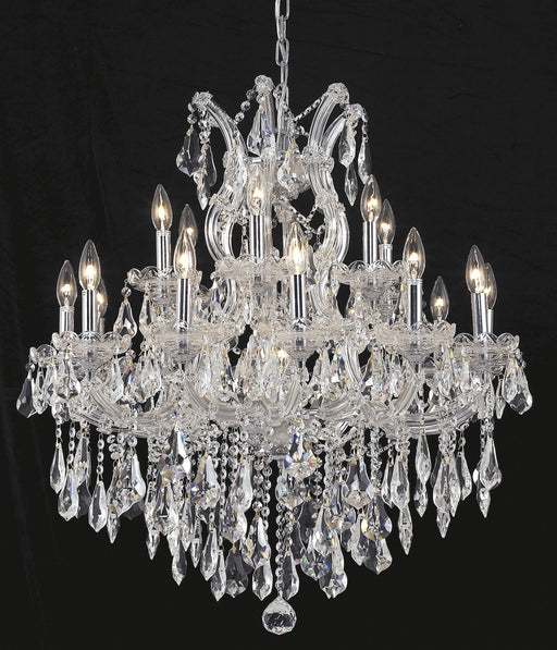 Maria Theresa 19-Light Chandelier in Chrome with Clear Royal Cut Crystal