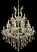 Maria Theresa 28-Light Chandelier in Chrome with Golden Teak (Smoky) Royal Cut Crystal
