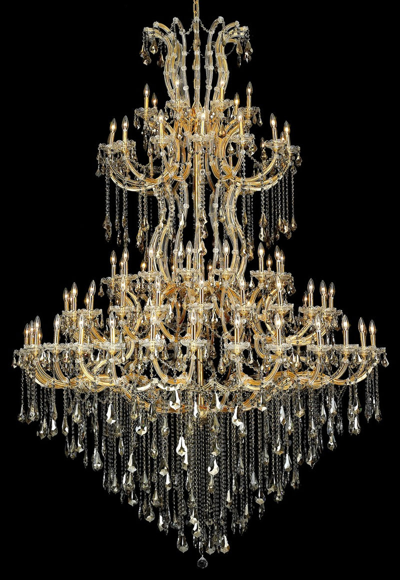Maria Theresa 85-Light Chandelier in Gold with Golden Teak (Smoky) Royal Cut Crystal