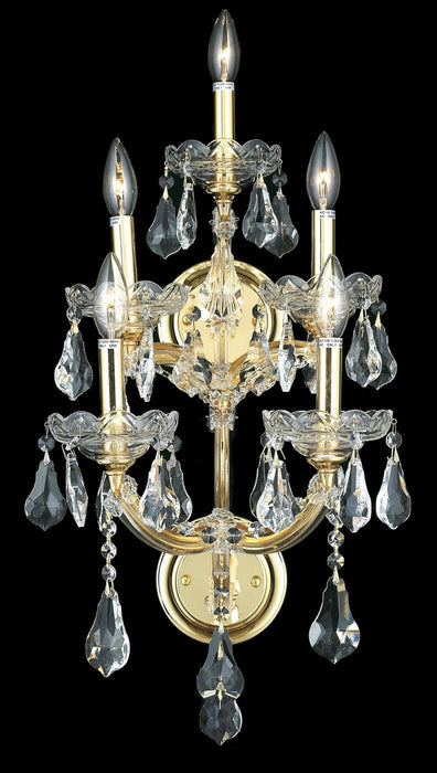 Maria Theresa 5-Light Wall Sconce in Gold with Clear Royal Cut Crystal