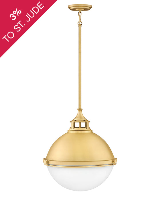 Fletcher Medium Orb Pendant in Satin Brass