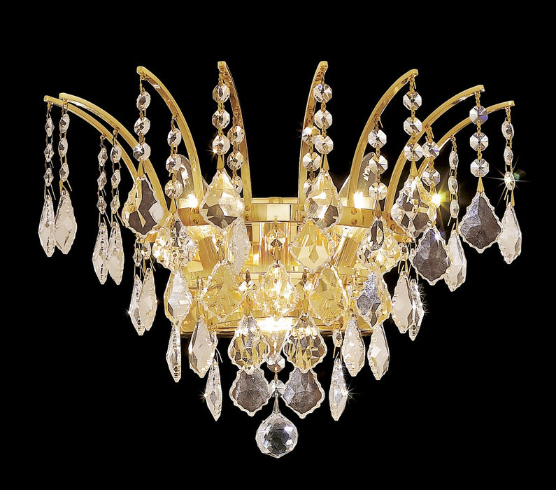 Victoria 3-Light Wall Sconce in Gold with Clear Royal Cut Crystal