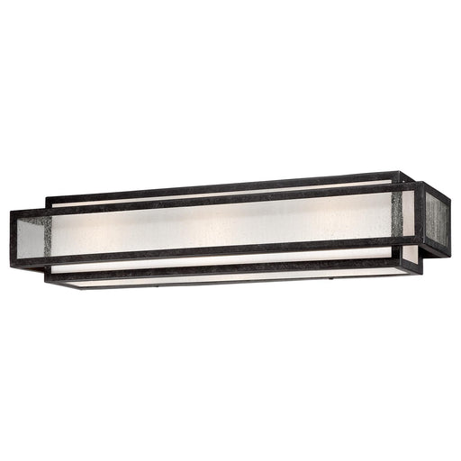 Camden Square 3-Light Bath Vanity in Aged Charcoal & Clear Seeded Glass - Lamps Expo