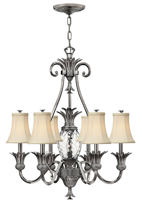 Plantation Large Single Tier Chandelier in Polished Antique Nickel