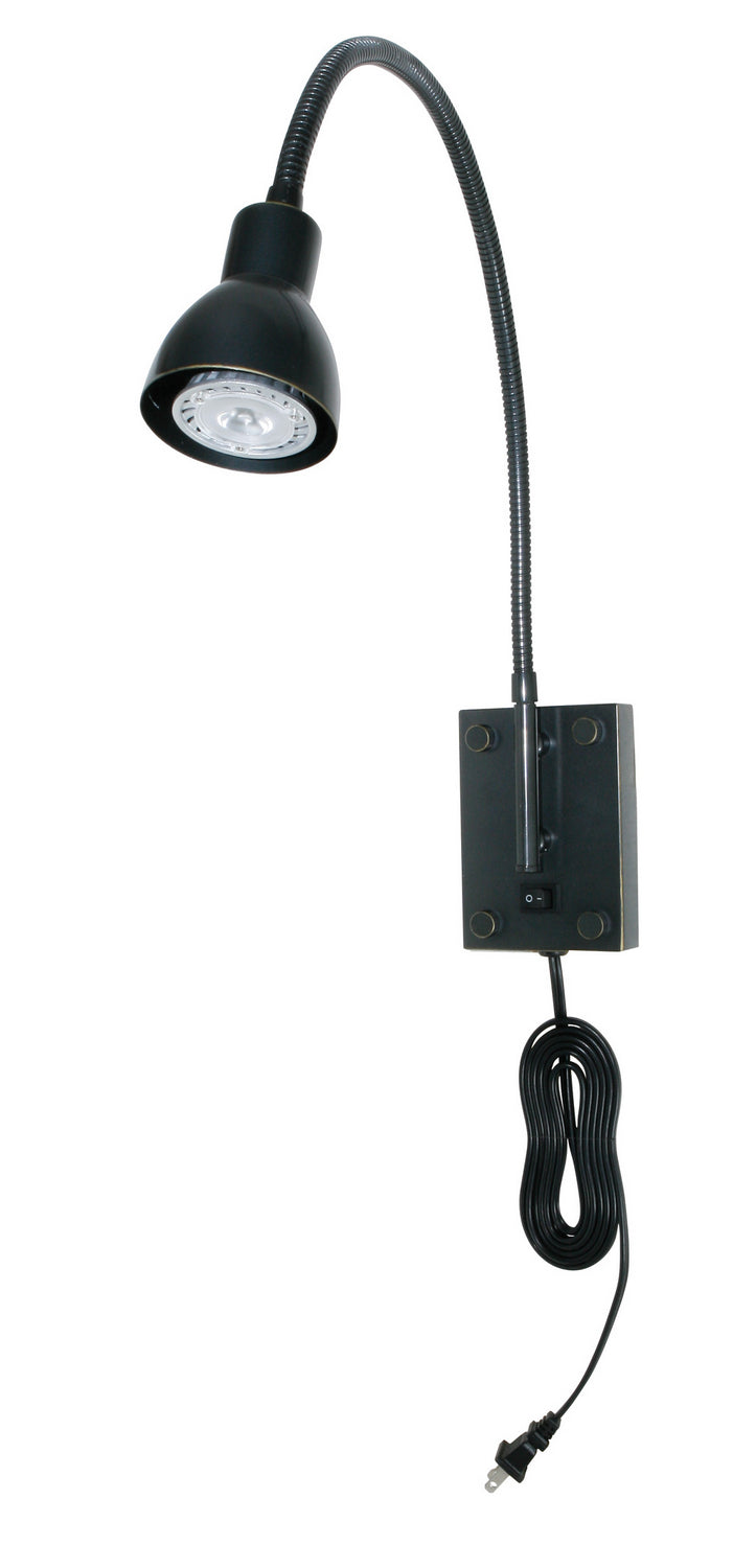 LED Gooseneck One Light Wall Lamp In Dark Bronze