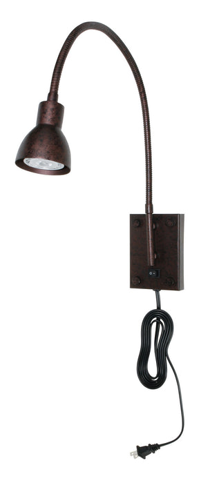 LED Gooseneck One Light Wall Lamp In Rust