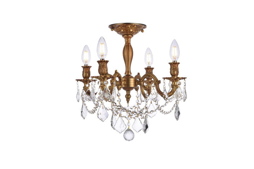 Rosalia 4-Light Flush Mount in French Gold with Clear Royal Cut Crystal