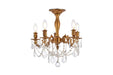 Rosalia 5-Light Flush Mount in French Gold with Clear Royal Cut Crystal
