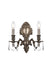 Monarch 2-Light Wall Sconce in Pewter with Clear Royal Cut Crystal