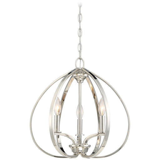 Tilbury 3-Light Pendant in Polished Nickel - Lamps Expo