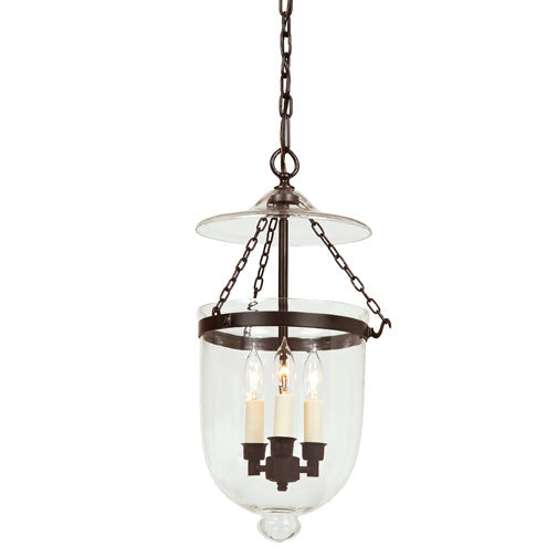 Medium Bell Jar Lantern with Clear Glass in Oil rubbed bronze