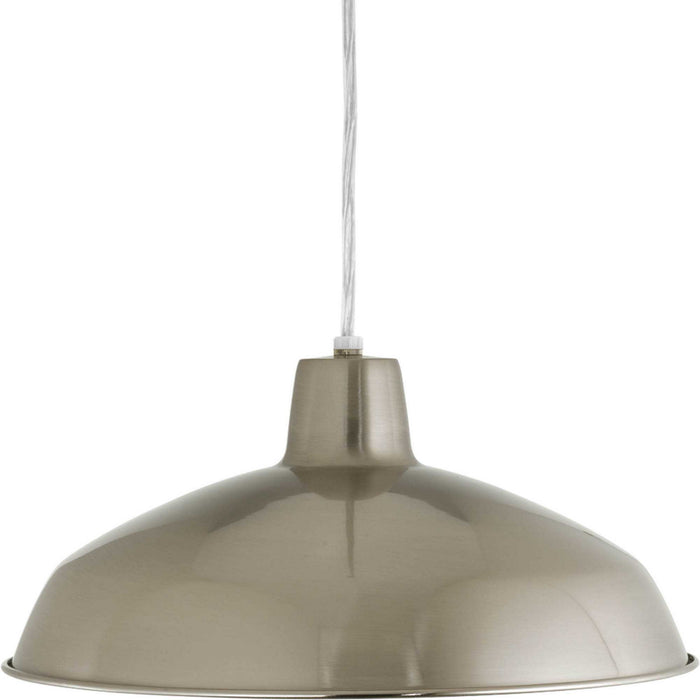 Metal Shade 1-Light Pendant in Brushed Nickel