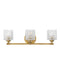 Elle Three Light Vanity in Heritage Brass