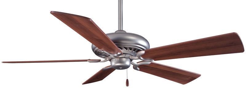 Supra 52" Ceiling Fan in Brushed Steel W/ Dark Walnut