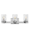 Miley Three Light Vanity in Chrome with Clear glass