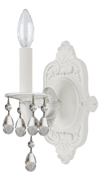 Paris Market 1 Light Wall Mount in Wet White with Clear Spectra Crystal
