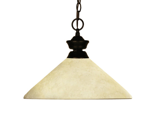 Shark 1 Light Pendant in Bronze with Golden Mottle Glass