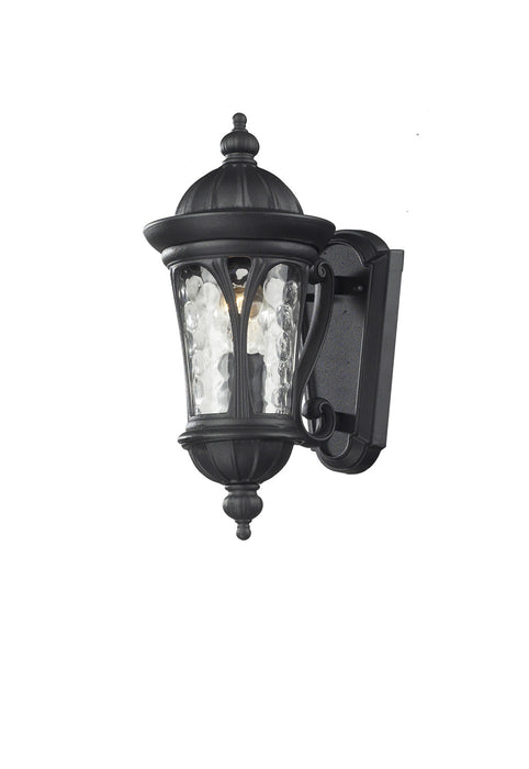 Doma 1 Light Outdoor Light in Black with Water Glass Glass