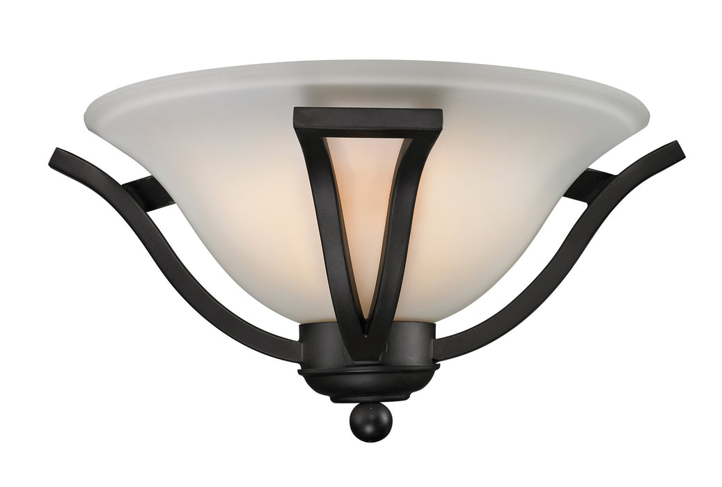 Lagoon 1 Light Wall Sconce in Matte Black with Matte Opal Glass