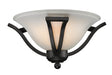Lagoon 1 Light Wall Sconce in Matte Black with Matte Opal Glass