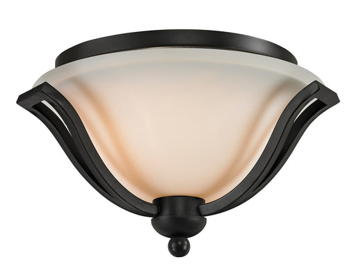 Lagoon 2 Light Ceiling in Matte Black with Matte Opal Glass