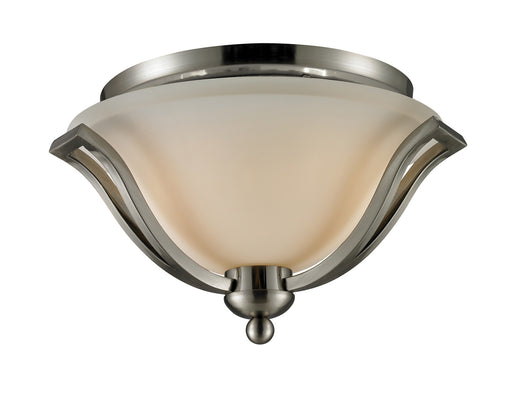 Lagoon 2 Light Ceiling in Brushed Nickel with Matte Opal Glass