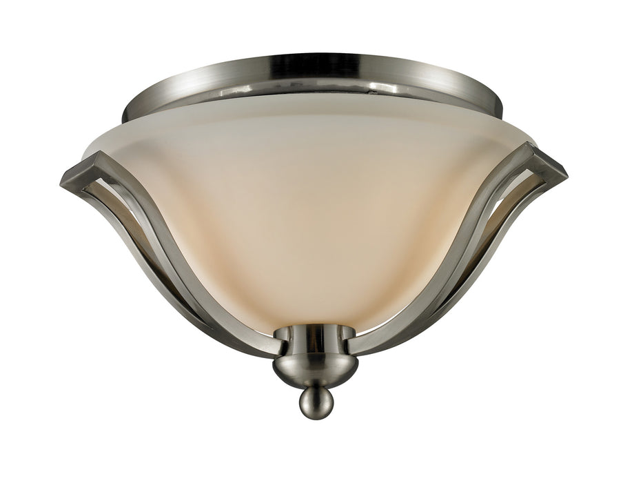 Lagoon 2 Light Ceiling in Brushed Nickel with Matte Opal Glass